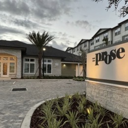 exterior of a building at night